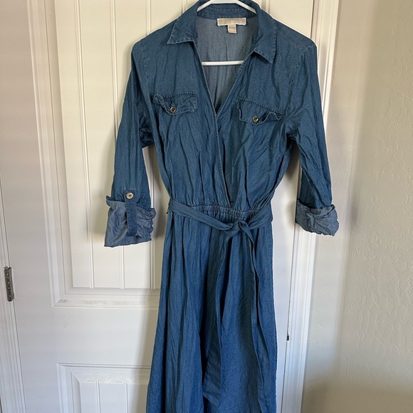 Michael Kors Denim Blue Long Sleeve Dress - Picture 1 of 3